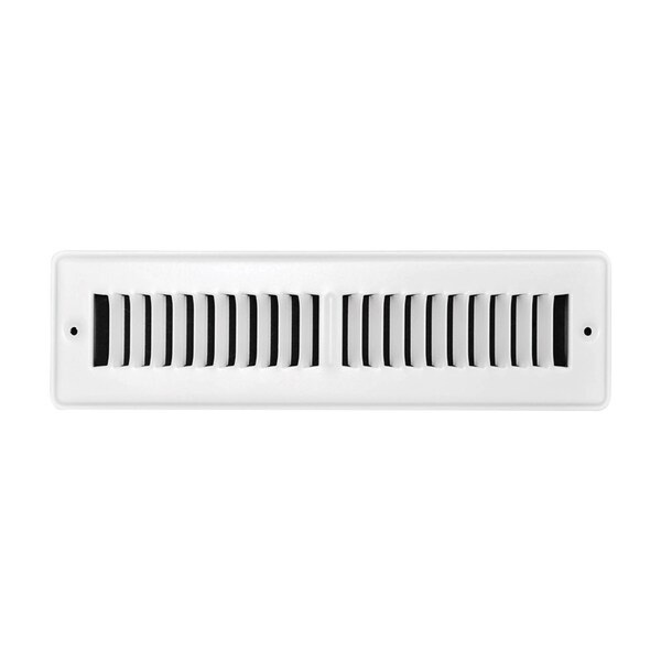 B & K Tru Aire 2 in. H X 12 in. W 2-Way Powder Coat White Steel Floor Register C150TSW 02X12 - main